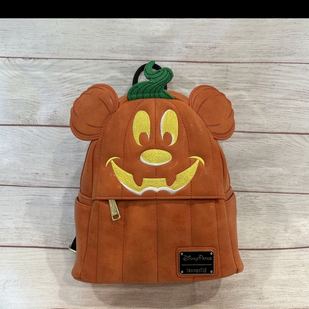 Rare Disney Parks Loungefly Halloween Pumpkin Mickey Mini Backpack 2019 NWT